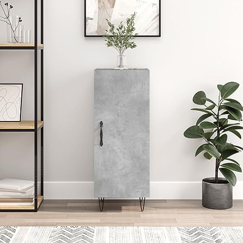 NAVIYERA Armario con cajones, aparador, gris hormigón, 34,5 x 34 x 90 cm, material de madera, armario auxiliar estrecho para dormitorio, pasillo, salón