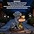 NINNSSOT Solar Garden Decor Outdoor Yard Decoration, Dog Statue with Solar Butterfly Light for Home Garden Patio Balcony Lawn Ornaments, Birthday Dog Lovers Gifts for Women, Mom, Grandma
