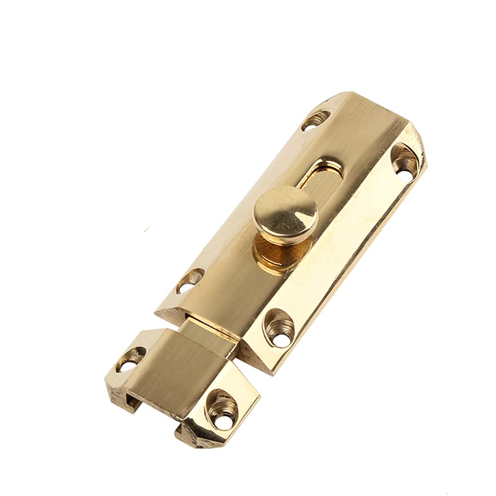 Polished Brass Door Bolt,Sliding Door Latch Safety Internal Doors Lock for Bathrooms Bedrooms Cupboards