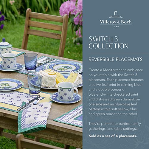Villeroy And Boch Switch 3 Reversible Cotton Bordered Placemats, 14 Inches By 20 Inches, Set Of 4 #TOP1