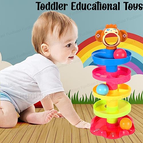 FunBlast Roll Swirling Tower for Baby & Toddler Educational Toys | Stack, Drop and Go Ball Ramp Toy Set Includes 3 Spinning Activity Balls - Multicolor FunBlast Roll Swirling Tower for Baby & Toddler Educational Toys | Stack, Drop and Go Ball Ramp Toy Set Includes 3 Spinning Activity Balls - Multicolor