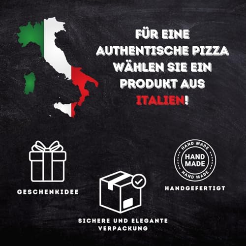 CUORE LAVICO - Ätna Lavastein für Pizza 39x35 x 2 cm | Pizzastein für für backofen und Grillofen für Brot, Pizza und römische Pinsa - Made in Italy - Sicily