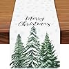 72 x 13 inch merry christmas table runner snowflakes and pine trees pattern for holiday home kitchen mantel dining table decor winter xmas party supplies  urban country home decor