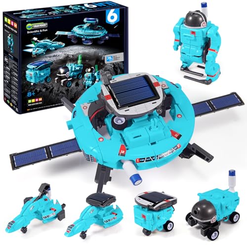 Image of STEM Toys for Kids Ages 8-13, Christmas Birthday Gifts for 8 9 10 11 12 13 14 Year Old Teen Boys Girls, 6-in-1 Solar Robot Educational Science Building Experiment Kits