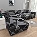 Produktbild ASCV Geometrische Eck-Sofabezüge für Wohnzimmer Elastische Schonbezüge Couchbezug Stretch-Sofa Handtuch L Form Need Buy 2Pieces A18 2-Sitzer
