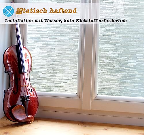 Ycheng Window Film,Window Privacy Film,Frosted Glass Window Film Uv Blocking Privacy Glass Film, Non Adhesive Window Clings Window Stickers,Window Coverings For Home Office 17.5'' X 78.7'' #TOP3