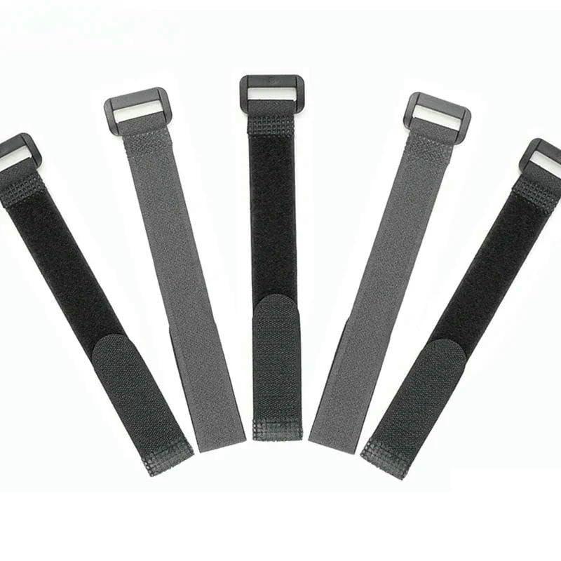 Bridas reutilizables autoadhesivas negras de nailon de 20 mm de ancho con hebilla invertida, organizadoras, con cierre de gancho y bucle, 300 unidades, 20 x 400 mm
