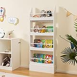 📚 Platzsparendes Design - Unser Kidnerregal kann an der Wand installiert werden und mit seiner kompakte Größet ist das Kinderregal sehr platzsparend und ideal für begrentzten Raum.