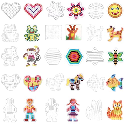 Ezydka 15 Pièces Animal Perles à Repasser 5 mm, Pegboard pour Perles de Fusion, Modèles de Perles à Repasser en Forme de Animaux, pour Bricolage Enfant...