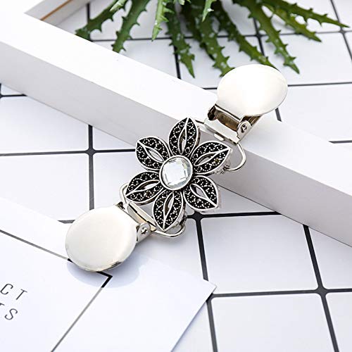 Yellow Chimes Elegant Cardigan Brooch Sweater Collar Shawl Clip Classic Design Oxidized Silver Gold Tone Brooch for Women