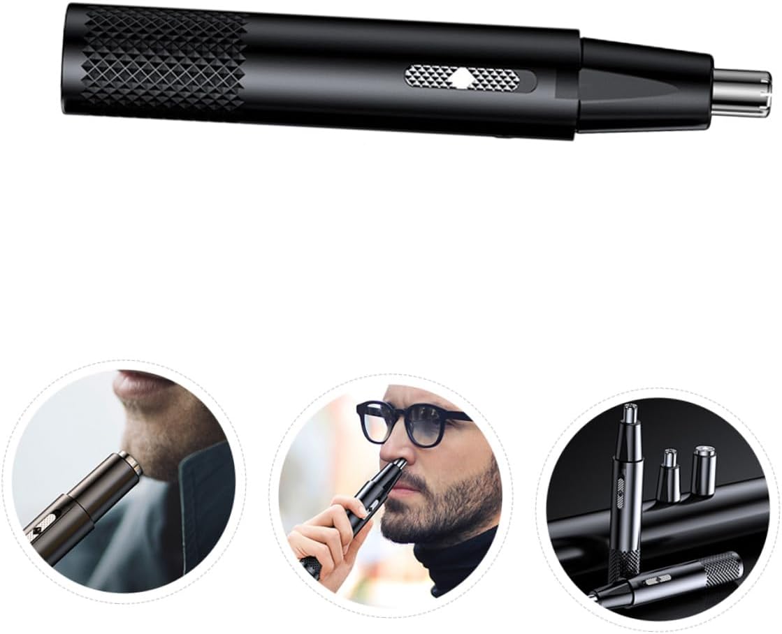 Electric Nose Hair Trimmer for Men and Women Portable Black PVC Hair Clippers for Trimming Ear Roots and Eyebrows Personal Grooming Tool