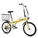 Produktbild NQCT Klappfahrrad 20-Zoll-Klappfahrräder für Erwachsene Ultraleichtes tragbares Fahrrad zur Arbeit Schule pendelt schnell klappbare Fahrräder,Gelb