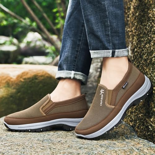 Orthopedic Sneakers for Men Casual Arch Support Slip-on Flats Loafers,Outdoor Soft Sole Comfortable Walking Boat Shoes,Lightweight Non Slip Orthowalkway Flats Shoes4