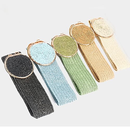 Straw Belt, Straw Belt Women Belt Stretch Elastic Belt Corset Dress Decorative Belt Raffia Dress Belt Girdle Stretchy Waist Belt, Blue4