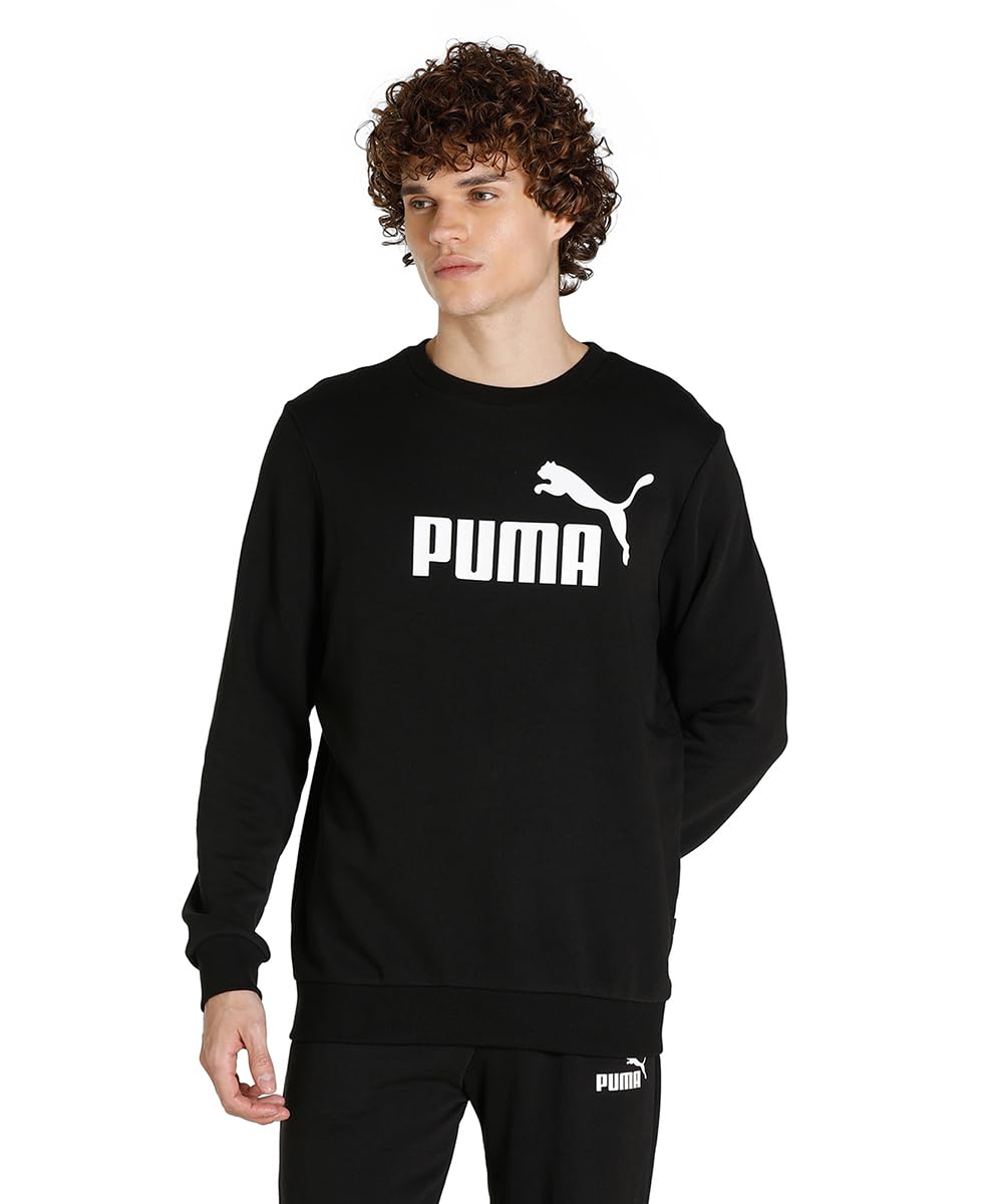 PUMA Men's Big Logo Crew Tr Sweat, Puma Black, M UK