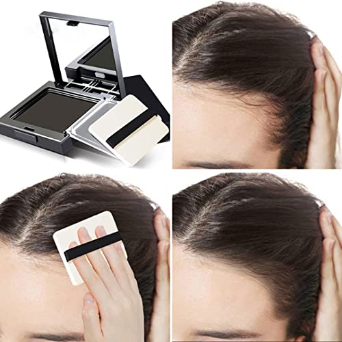 Hair Root Concealer,Hair Shadow Hairline Powder,Root Touch Up Powder,Instantly Cover Up Gray Hair Root Hair Shadow Fiber 12G Black #TOP3
