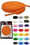 [KutsuGoods] クツグッズ スニーカーヘッズ専用 シューレース 靴紐 100cm 120cm 140cm 160cm 平紐 靴ひも shoelaces (160cm, オレンジ)