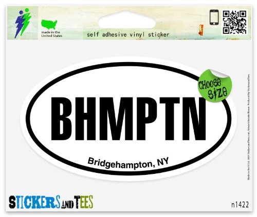 BHMPTN Bridgehampton NY New York Oval Vinyl Car Bumper Window Sticker 5" x 3"