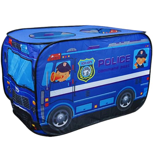 Tente pop-up enfants voiture de police en tissu Oxford, le cadeau d'anniversaire parfait