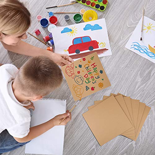 50 peças de folhas de papelão ondulado marrom, folhas de papelão planas, separadores de quadrados de