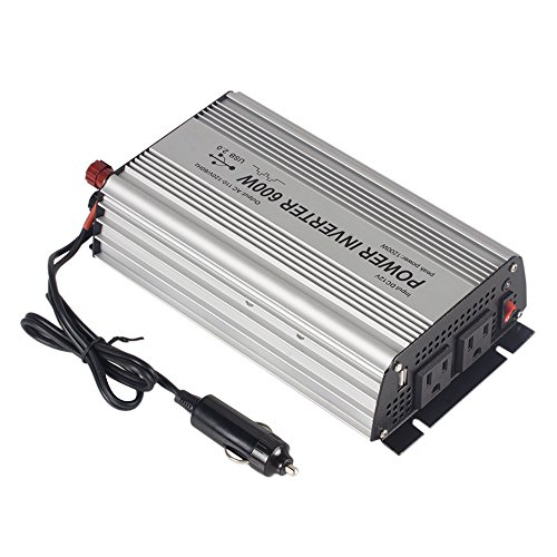 E-LION 600W Power Inverter DC 12V，Output 110V-120V AC Car Inverter with USB Car Adapter