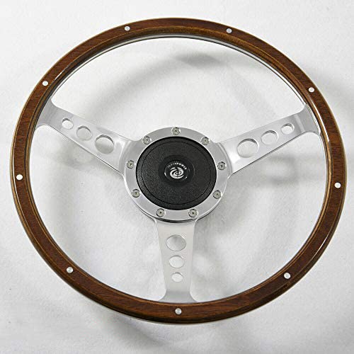 13'' Classic Riveted Laminated wood steering wheel Restoration Mini MG Triumph