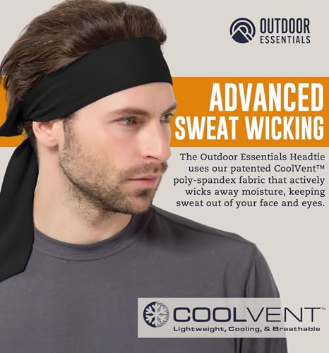 Image of OutdoorEssentials Tie Headband - Sweat-Wicking Running Headband - Hair Control Head Tie - Ninja Costume Accessories