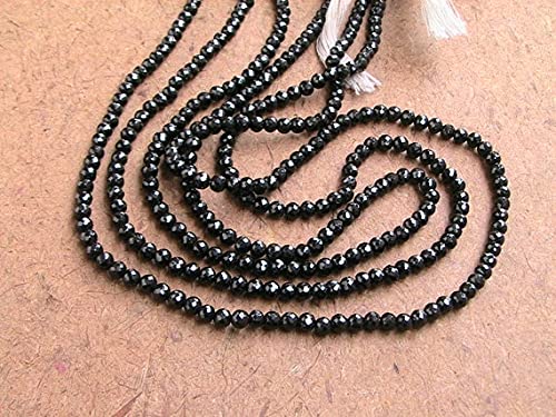 Spinelle noire perles facettées anti-ternissement pour collier et bracelet rigide