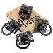 OneTigris 4pcs Tactical 360 Rotation D-ring Clips MOLLE Webbing Attachment Backpacks EDC (Black)