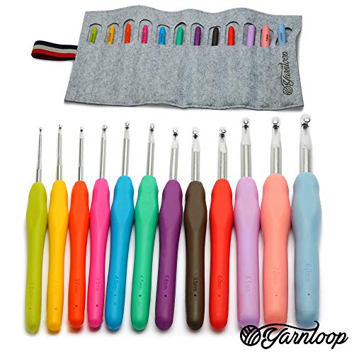 12 Sizes Crochet Hook Set?with?Ergonomic?Handles?for Extra Comfort | Comes with Beautiful Felt Bag | ?Extra Long and Large?Crochet?Hooks?for Thick Yarn and?Smooth?Needles?for?Superior Results