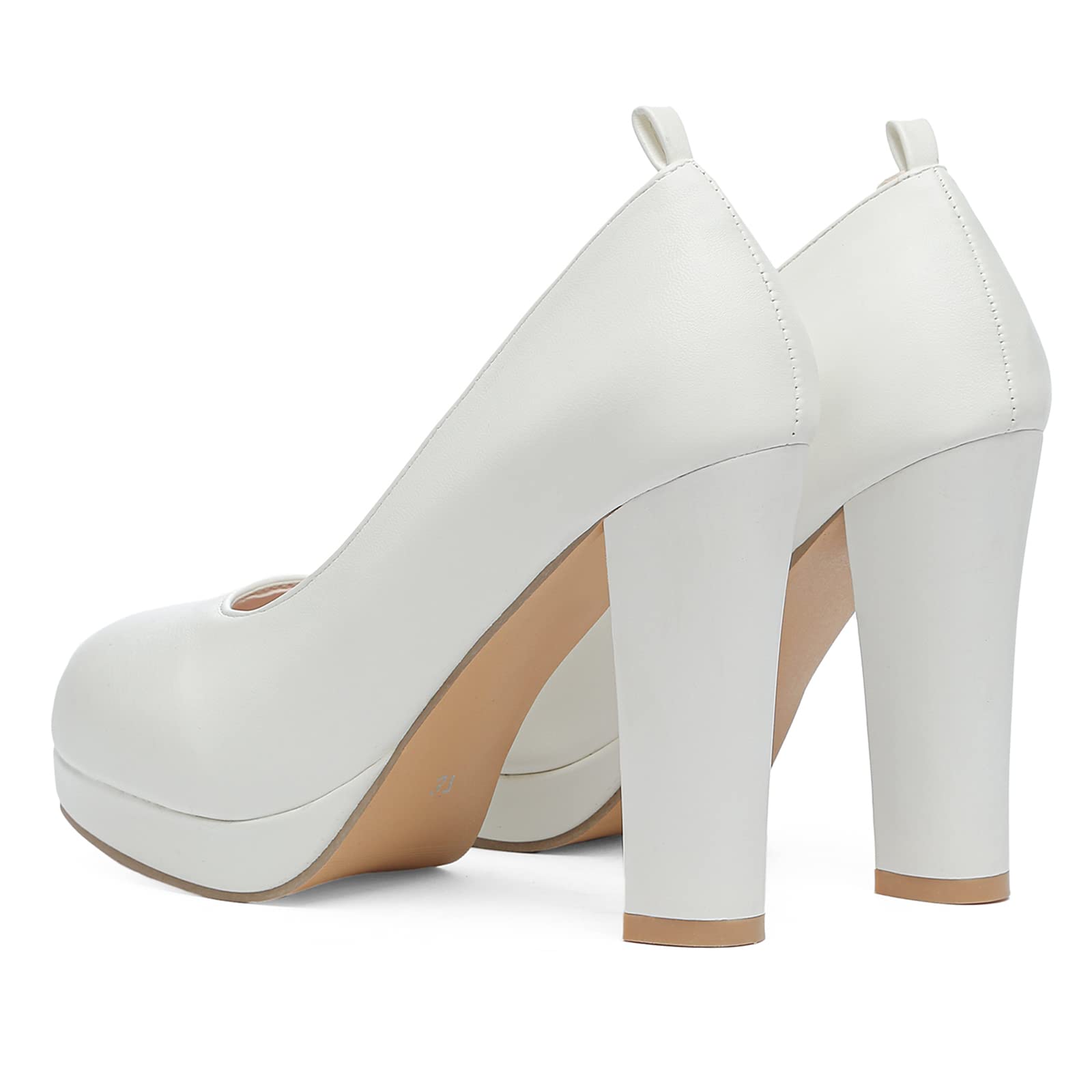 Lizoleor Decollete Scarpe Donna Tacco Largo Alto Punta Rotonda Cerimonia