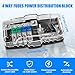 Bolipoeq 12V Fused Power Distribution Block Car Audio 4 Way MIDI (Mini-ANL) Fuse Block with Ground, 0/2/4 Gauge in 4/6/8 Gauge Out Distribution Block for Automotive Car Marine Boat Solar Panel