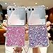 LCHULLE for Samsung Galaxy Z Flip 7 Case Bling Glitter for Girls Women Cute Shiny Sparkle Sequin Stars, Soft Silicone Four-Corner Shockproof Cover Protective Phone Case for Samsung Z Flip 7 5G(Pink)