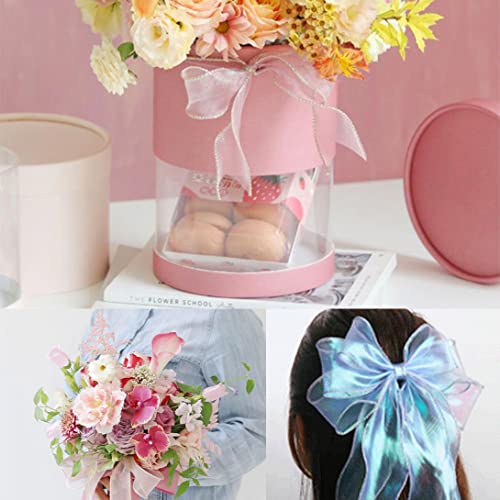 Koonafy 5 Rolls Organza Ribbons, Sheer Chiffon Ribbon - Image 4