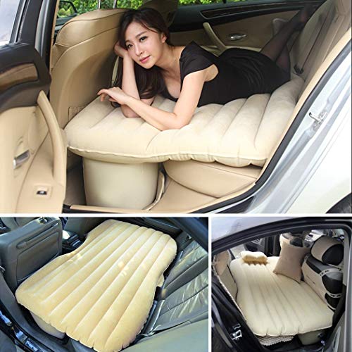 Image of Oshotto Multifunctional Car Travel Bed Mattress with Two Air Pillows, Car Air Pump Compatible with Volvo C40 Recharge (Beige)