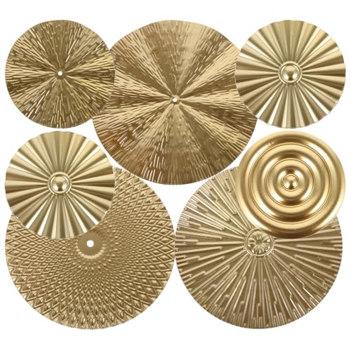 Golden Metal Circle Wall Art Decor Set for Living Room Bedroom and Bathroom - Abstract 3D Hanging Sculpture for Modern Home Decoration