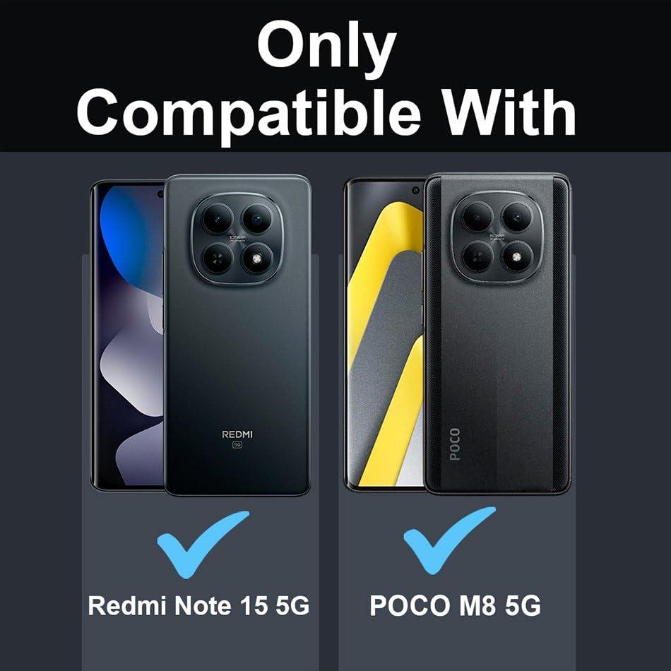 Image of Fashionury Crystal Clear Case for Poco M8 5G / Redmi Note 15 5G | Yellowing Resistance | Transparent TPU Silicone | Raised Camera Lips | Slim Transparent Cover