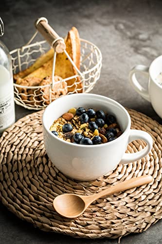 Lauchuh Coffee Mugs Set, 24 Oz Soup Mugs With Handles Porcelain Jumbo Mugs Soup Bowls For Coffee Cereal Latte Cappuccino Snacks, Housewarming Birthday Gifts, Set Of 2, White #TOP3