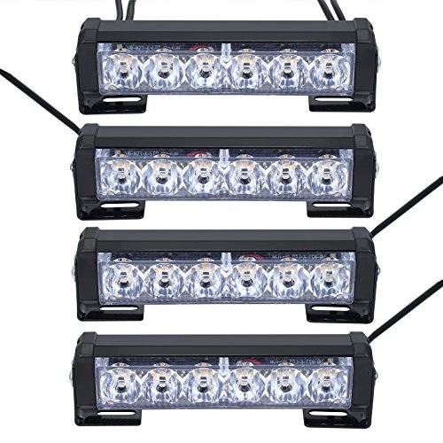 Justech 4 In 1 Strobe Lights Amber Hazard Warning Beacon Light With Car Charger, Emergency Surface Mount Grill Flashing Warning Light 12V 24V Universal For Car Truck Trailer Caravan Camper Van #TOP1