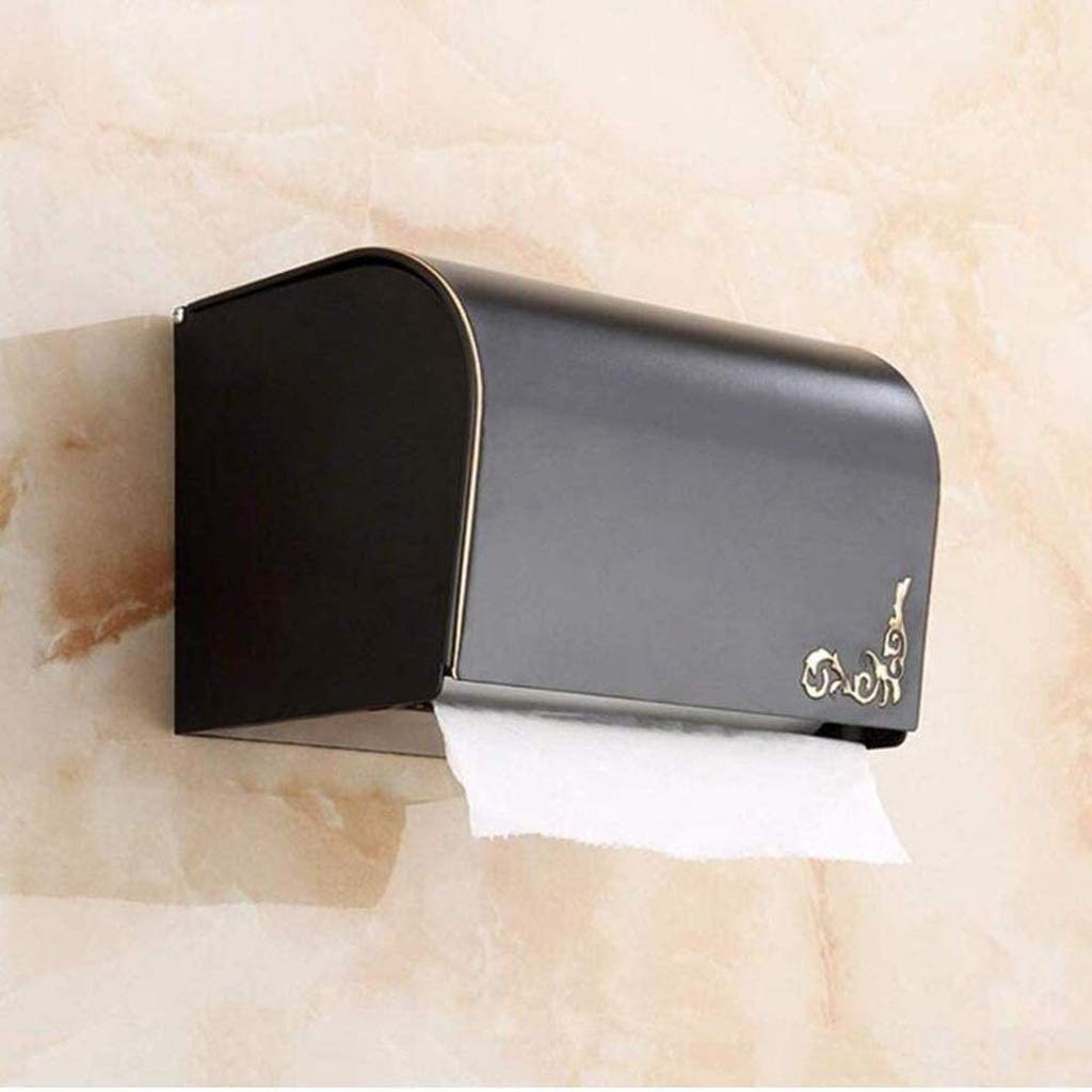 HLTYGWX Portarrollos de Papel higiénico de Montaje en Pared, Rollos de portarrollos de Papel higiénico Impermeables de Acero Inoxidable Adhesivo con Cubierta