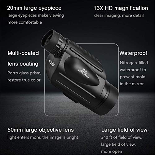 Telescopio Monocular Resistente Agua y Niebla 13×50X Zoom miniatura 5
