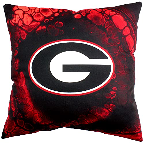 Image of Georgia Bulldogs 2 Sided Color Swept Decorative Pillow, 16 inch, Made in The USA