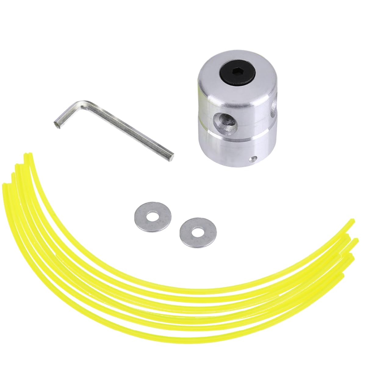 SEIWEI Aluminium Grass Trimmer Head, 1 Set Replacement Flex Strimmer Cutter Spool with Weeding Lines and Wrench, Universal for Garden Lawn Mowers