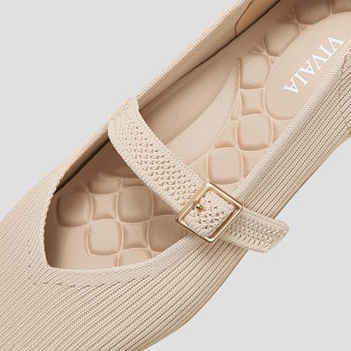 VIVAIA Margot Walker Mary Jane Women Flat Shoes Slip on Square-Toe Washable Shoes Comfortable for Work with Arch Support4