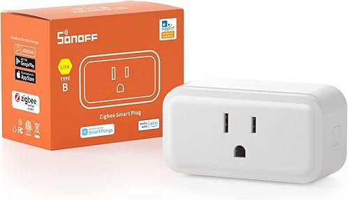 SONOFF Enchufe inteligente Zigbee con certificado ETL, toma S40 Lite de 15 A, repetidor Zigbee, funciona con SmartThings y Amazon Echo Plus, se