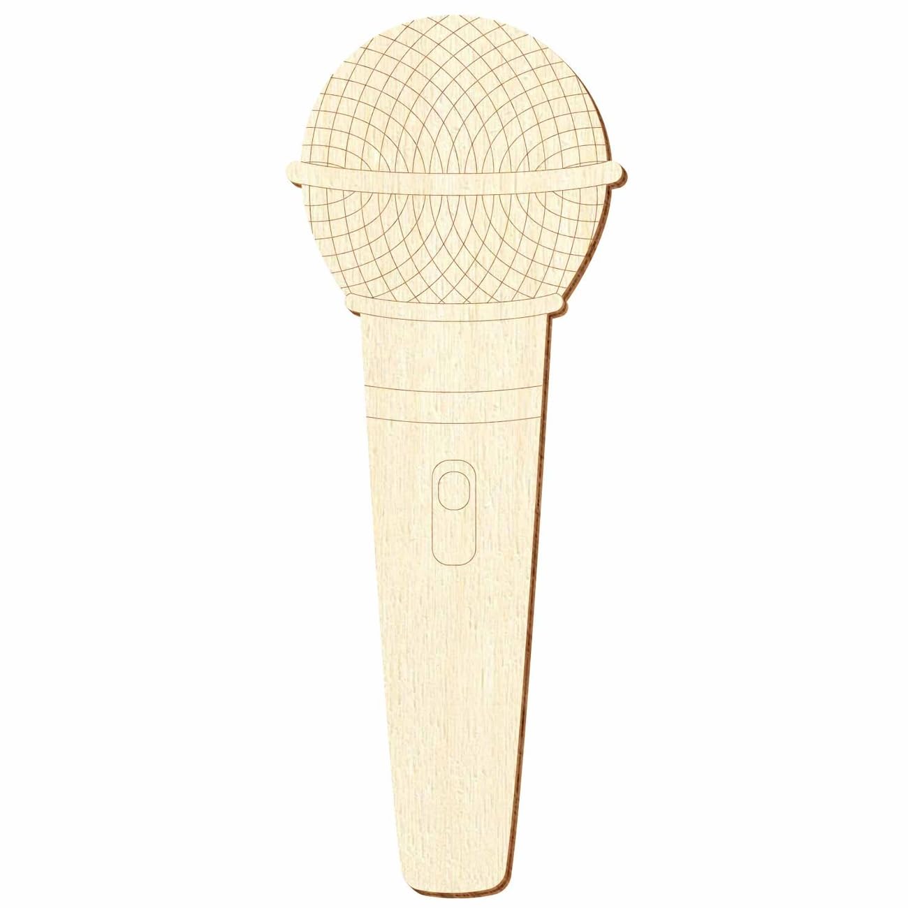 Microfono in legno, decorazione fai da te, 5-50 cm, confezione da 100 pezzi, altezza: 16 cm