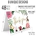 Boho Floral Thank You Cards for Designer Thank You Notes! Bulk Set of 48 Blank Cards with Envelopes for Baby Shower Note Cards, Wedding Thank You Cards and Bridal Shower Thankyou Card
