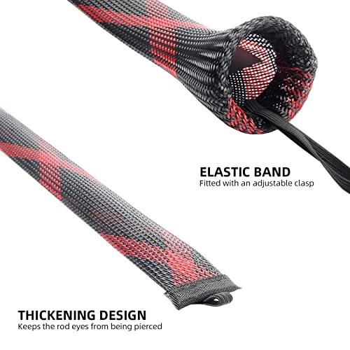Image of SF Fishing Rod Sock Fishing Rod Sleeve Rod Cover Braided Mesh Rod Protector Pole Gloves Fishing Tools for Spinning Fishing Rod,Casting Rod,Musky Rod, Ice Rod, Fly Rod, Spey Rod