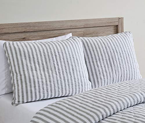 Parure de lit Stone Cottage en coton gris lit Queen réversible