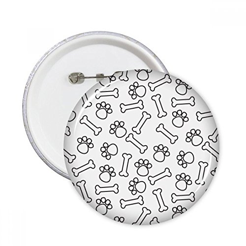 Protégez vos vêtements de la monotonie avec les pins badge os et patte de chien ronde S